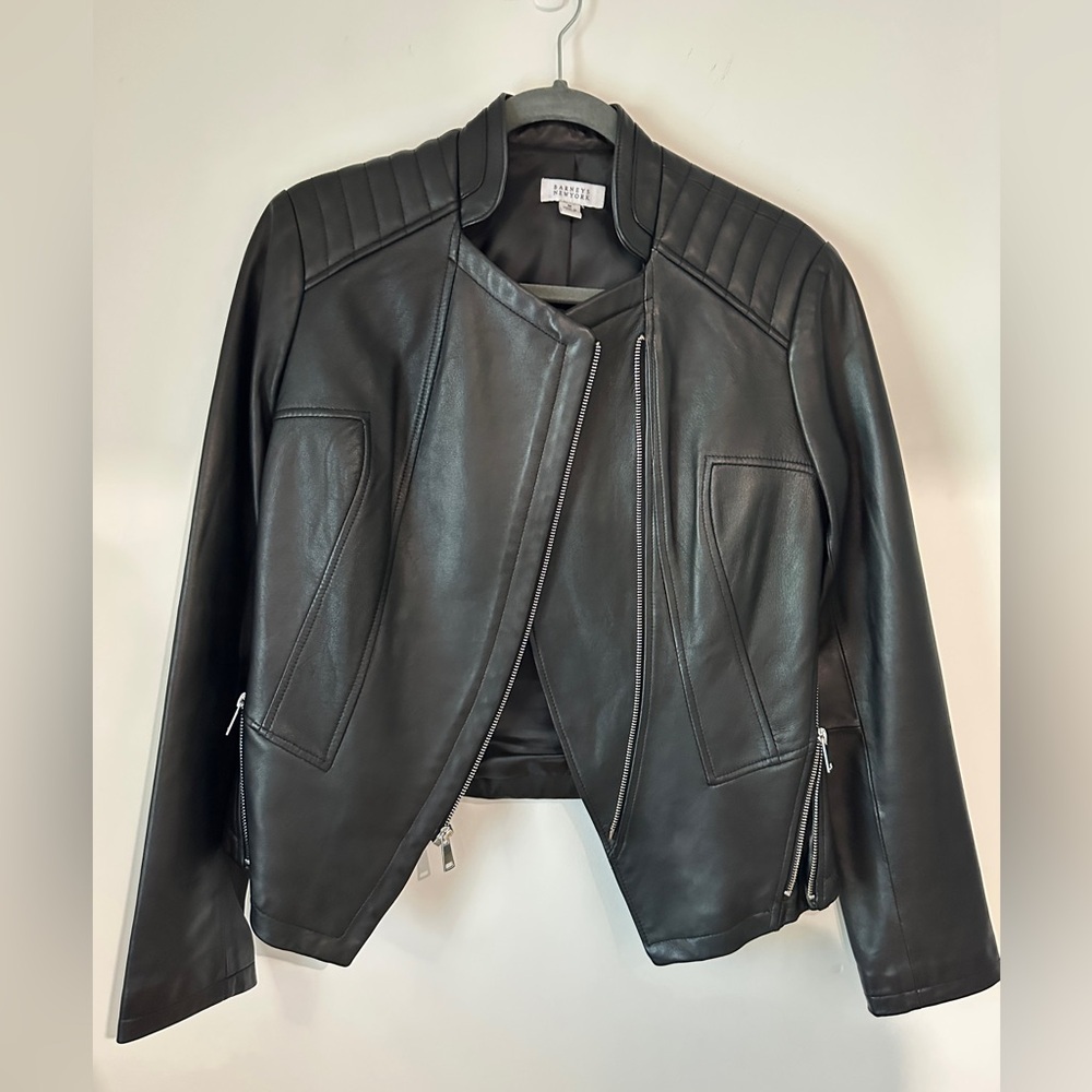 Barney's New York Leather Biker Jacket size M vintage excellent condition - Picture 5 of 12